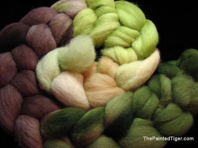 Hand Dyed Falkland Wool Greens and Browns